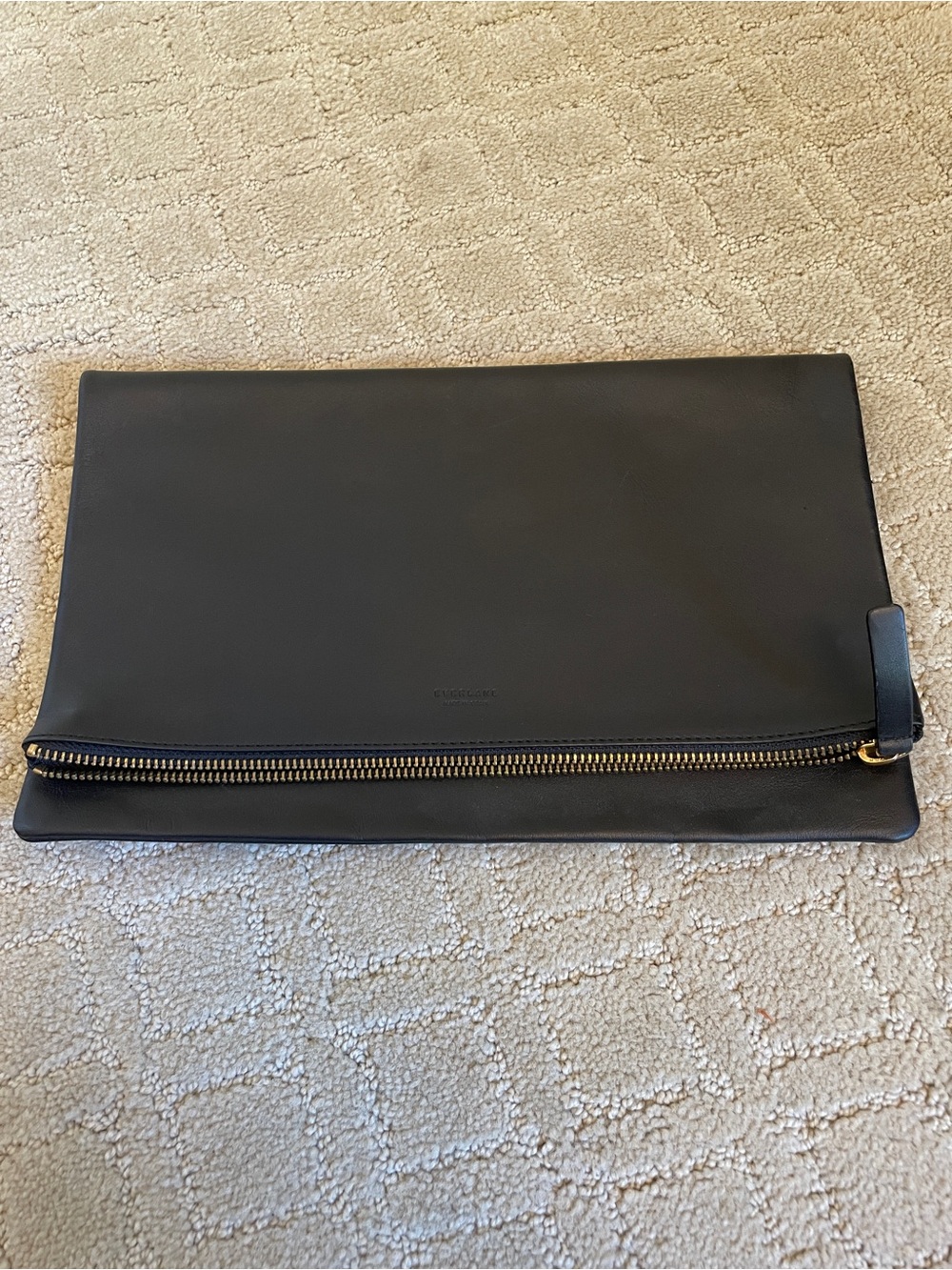 Everlane Leather Foldover Clutch - Black